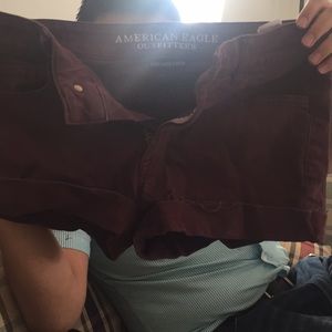 American eagle purple jean shorts